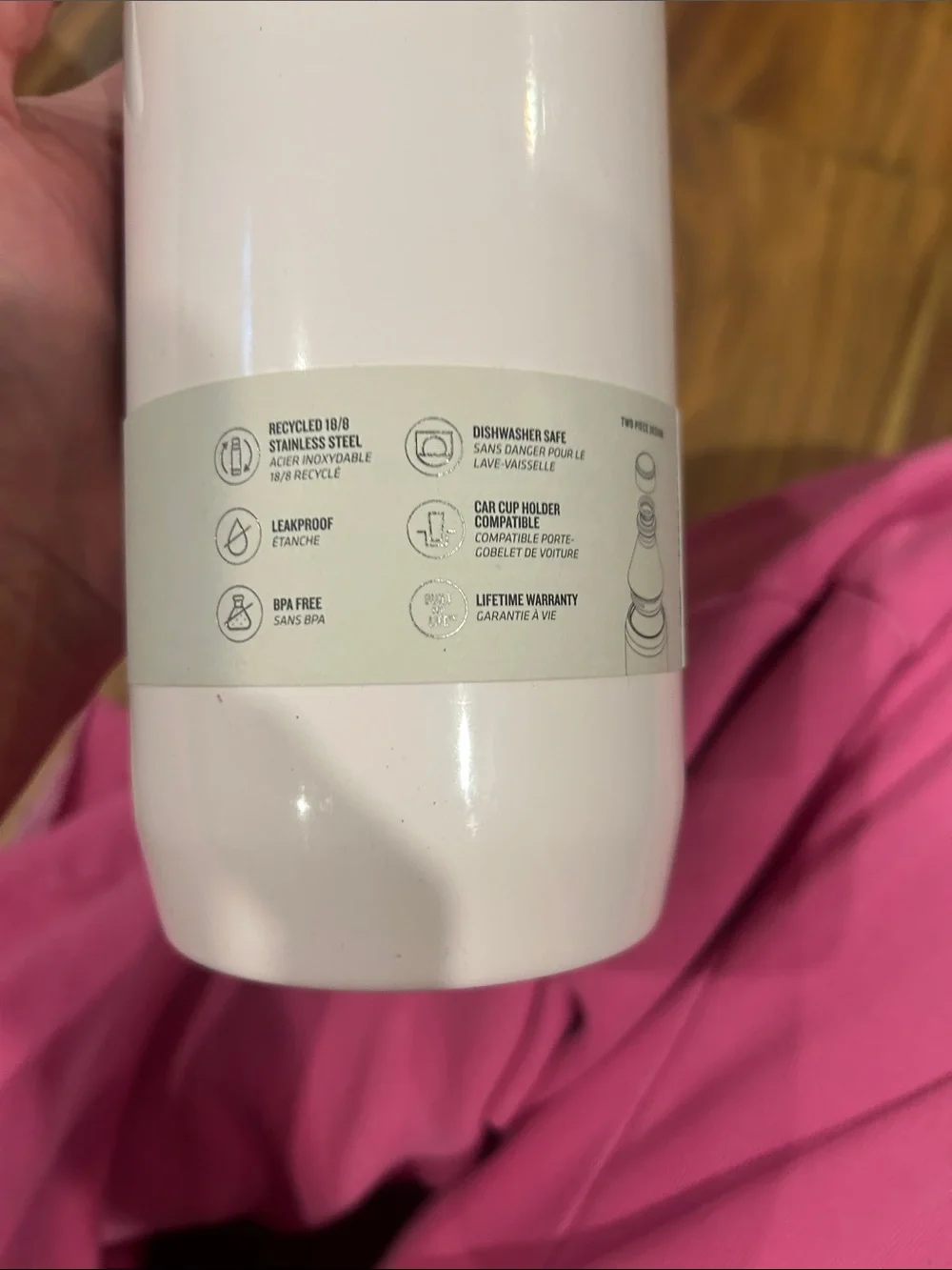 Stanley 34 oz Slim Bottle - white new without lid